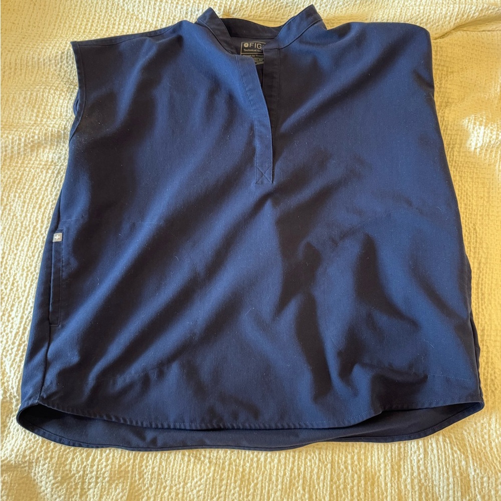Figs Navy Blue Rafaela Top